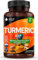 Turmeric 5-in-1 Complex - 5000mg Turmeric Capsules High Strength Enriched with Magnesium & Glucosamine Sulphate - Added Ginger Capsules + Black Pepper, Curcumin Supplement - Vegan Supplement