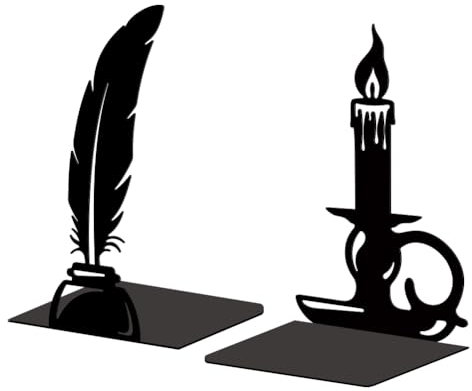 Peacoblue metallblue bücherregale,Bücher Halter, Moderne Dekoration, schweres lernbuch, Box, Schreibtisch, Regal, Zimmer 5,3 x4.3 x7.9 gusshohe bücherregale, 1paar (Feder und candlegestell)