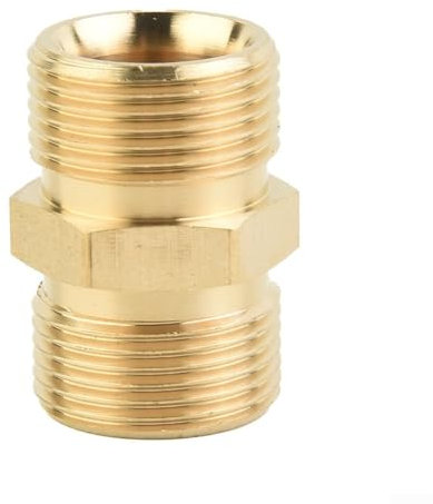 M22 15mm Brass Male Adapter Pressure Washer Pump Hose Connector Double Inner Wire Quick Connect Fitting for High Pressure Washer Hose Golden