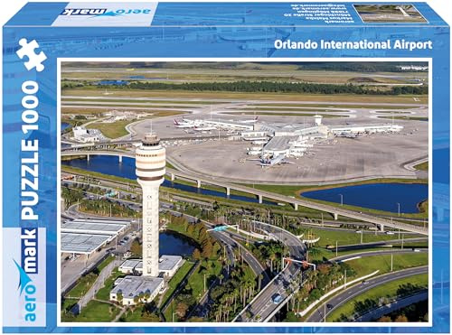 Aeromark Puzzle 1000 Teile Flughafen Orlando für Planespotter Luftfahrt Flugzeuge für Erwachsene und Kinder ab 12 Jahren im Format 68 x 48 cm Made in Germany als Geschenk zu Weihnachten Geburtstag