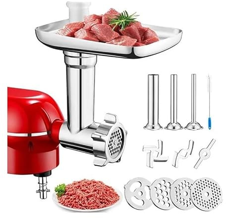 Compatibile con l'accessorio for tritacarne for robot da cucina PHISINIC e KitchenAid con insaccatrice for salsicce e tritacarne in metallo.