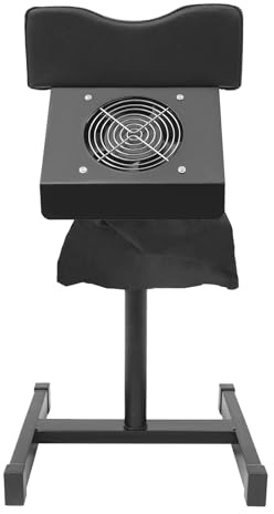 Pediküre Sessel, Nagelstuhl Pediküre Fußpflegestuhl, Verstellbarer Fußspa Massagestuhl, 22W 2600rpm Beinauflage mit Staubreinigungsventilator, Schwarz, PVC für Pediküre Maniküre Schönheitssalon