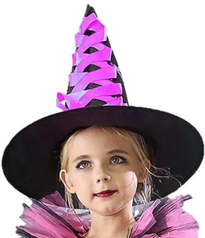 Witch Accessories - Costume Hat Broom, Fancy Dress Up Set | Wizarrd Hat And Broom For Witch Cosplay, Role-Play, Halloween, Costume Party, Theme Party, Parade, Fancy Dress Events