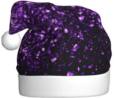 SCAUA Schöne lila Weihnachtsmütze, Weihnachtsmannmütze für Erwachsene, Weihnachtsmütze für Neujahr, festliche Party-Dekoration