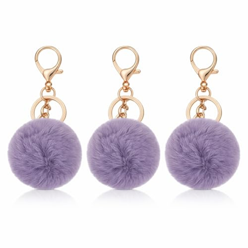 NOVAGO Pompons Porte Clé Bijou de Sac à Main en véritable Poil de Lapin, Toucher Doux Garanti