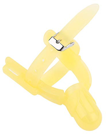 Jenivaint Baby Finger Protector Silikon Tumsugskydd Justerbar ögla 5,7 X 0,6 Tum Tumskydd för Barnsjukdomar och Fingerskydd för Spädbarn Barn 12 Månader Upp (Gul)