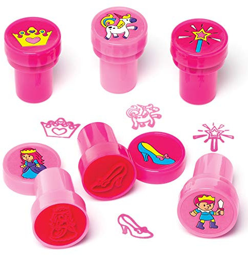 Baker Ross Selbstfärbende Prinzessinnen-Stempel für Kinder zum Basteln und Dekorieren von Karten und Bastelarbeiten – perfekt als kleine Partyüberraschung für Kinder (10 Stück)