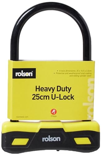 Rolson 66743 250 x 165 mm U Type Bicycle Lock , Black