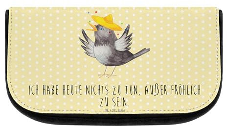 Mr. & Mrs. Panda Kosmetiktasche Rabe Sombrero - Geschenk, Kosmetiktasche Damen, lustige Sprüche, Motivation, Tiere, Glück Spruch, Gute Laune,