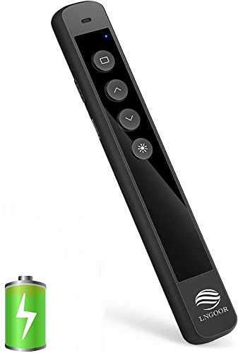 LNGOOR Wireless Presenter, Rechargeable Presentation Clicker with Laser Pointer PowerPoint Remote Clicker Support Hyperlink and Volume Control PPT Slide Show Clicker
