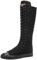 Jamron Ragazze Donna Moda Ginocchio Alta Allacciare Tela Stivali Puro Nero Zip Stivali di Danza Pizzo SN815 EU38