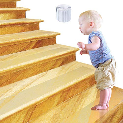 Lot de 15 bandes adhésives antidérapantes pour escaliers transparentes de qualité supérieure, résistantes et faciles à appliquer