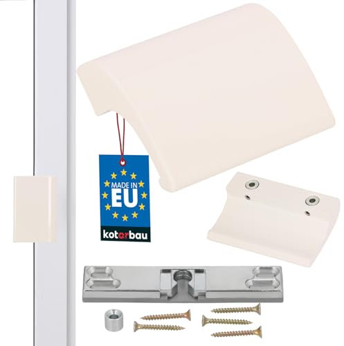 KOTARBAU Poignée de porte de balcon en aluminium blanc 9001, poignée de porte de balcon, sans danger pour les fumeurs et les portes de verrouillage, universelle blanc RAL 9001