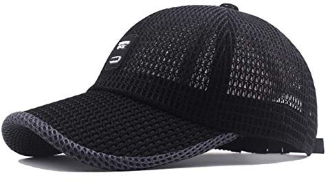 RUICHENG Mesh Cap Basecap Herren Sommer Baseballcap Sports Kappe Schirmmütze (Schwarz)