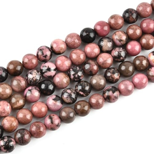 Genuine Black Rhodonite Beads for Jewelry Making Gemstone Semi Precious Stone Round 10mm Strand 15(36-38pcs)