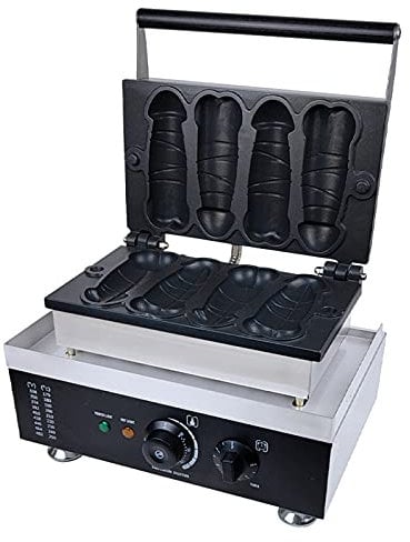 KELUNIS Commercial 4Pcs Waffle Makers Hot Dog Making Machine Stainless Steel Electric No-Stick Corndog Maker Hotdog Sausage Baker Machine Muffin Waffle Maker