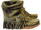 ticticlily Cowboy Western Scarpe da Donna Stivali Stivaletti Frange Etnici Stivaletti Donna Estivi Cuoio con Frange Fantasia Fondo in Gommae Moda A Army Green 38 EU