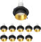 ledscom.de 10 Stück Deckeneinbaurahmen KRON, rund, schwarz/gold matt, inkl. GU10 LED 630lm, warmweiß