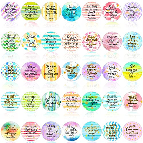 Flutesan 35 Pcs Inspirational Christian Magnets for Locker Decorative Refrigerator Magnet Bible Verse Fridge Magnetic Decorations Religious Scripture Prayer Gifts for Home Office Whiteboard, 1.26 Inch