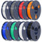 SUNLU PLA Filament Mehrfarbiges Set, 8 Colour 3D Drucker Filament PLA 1.75mm, Maßgenauigkeit +/- 0,02mm, 250G Spule 8 Rollen. (Schwarz + Weiß + Grau + Transparent + Rot + Blau + Orange + Grün)