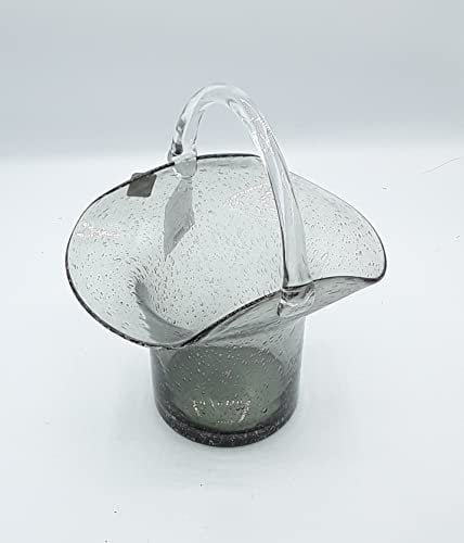 Tognana - Jarrón ovalado de cristal ahumado con falda, 25 cm de altura, diseño GL