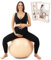 BABYGO Ballon d'exercice Enceinte Ball Bureau Enceinte Yoga Pezziball | Comprenant Un Livre de Grossesse pour l'accouchement et la Remise en Forme (Chair, 65cm - 4'8 - 5'10)