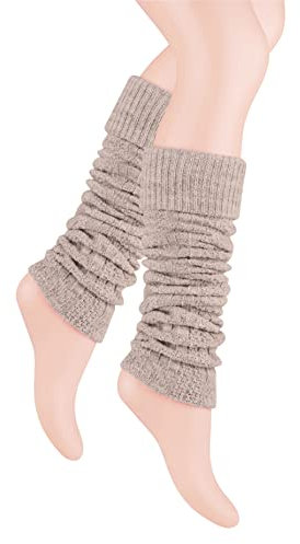 Steven 095 Damen Stulpen Beinwärmer Beinstulpen Legwärmer Strümpfe Overknees (Beige), Einheitsgröße
