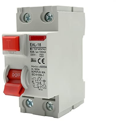 Type A RCCB RCD ELCB Disjoncteur à Courant résiduel électromagnétique Disjoncteur différentiel Interrupteur de sécurité (Size : 2P 300mA, Color : 50A)