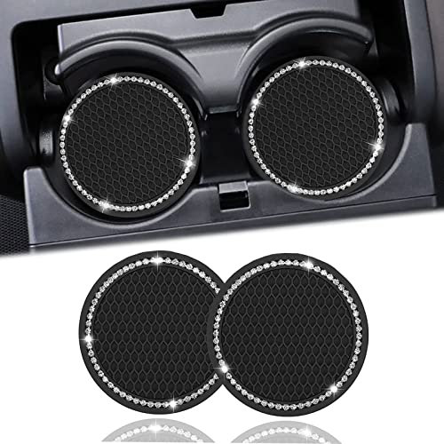 2 Pièces Coaster De Voiture - sous-Verres de Voiture avec Logo, Universel PVC Anti-dérapant Porte-gobelet de Voiture Coaster, Convient à Tous Les modèles Voiture Dessous de Verre, 7cm