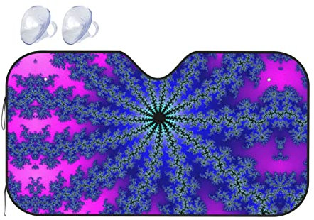 Psychedelic Photo Print Auto-Windschutzscheiben-Sonnenschutz, 139,9 x 69,9 cm, Faltbarer Block, UV-Strahlen, Sonnenblendenschutz für SUV, Auto, LKW, Auto-Sonnenschutz