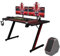 TRIUMPHKEY Gaming Tisch 120 x 60 cm, Gaming Schreibtisch, PC Tisch mit Kopfhörerhaken und Kohlefaserbeschichtung, Ergonomischer Computertisch, Metallgestell, Kohlefaser Schwarz