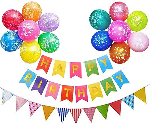 Color Happy Birthday Girlande Bunt Geburtstag Ballon Happy Birthday Banner Geburtstag