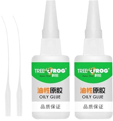 EONFAVE High Strength Oily Glue - Super Glue for Plastic - Leather Glue for All Purpose - Universal Super Glue for Plastic, Leather, Model, Rubber, Shoes (50mL*2Pcs)