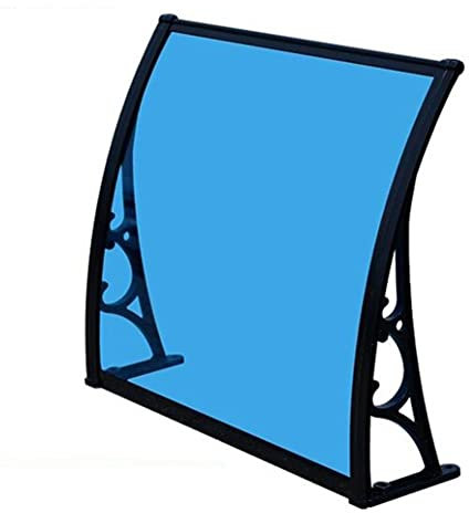 Door Window Awning Canopy, with Aluminum Alloy Bracket Quiet Canopy UV Rain And Snow Protection Polycarbonate Rain Shelter Cover Easy To Install (Color : Blue, Size : 60x200cm) (Blue 120x200cm)