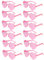 NACHLYNN 12 Pcs Pink Heart Shaped Sunglasses - Transparent Candy Color Rimless Sunglasses for Party Favors