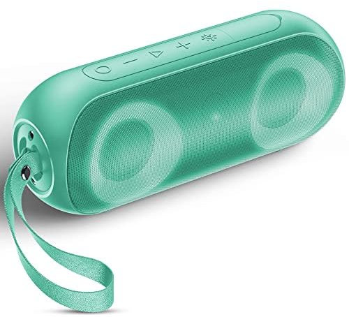 NOTABRICK Bluetooth Speaker, Portable Speakers Wireless with IPX7 Waterproof, RGB Lights, 30W Stereo Deep Bass, 100ft Range Bluetooth 5.0, 15H Playtime for Shower Outdoor Beach Party Gift(Green)