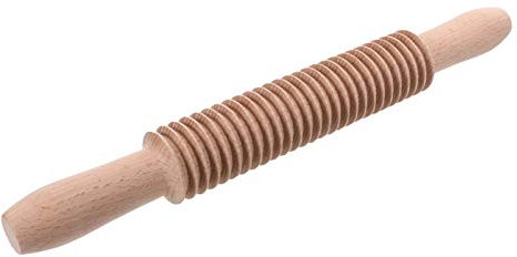 Wooden Spaghetti Cutter Rolling Pin Embossed 3D Wooden Roll Pin Engraved Rolling Pin DIY for Ravioli Pasta Cookie Dough Pastry Bakery Pizza Fondant Chapati Bakers Tool