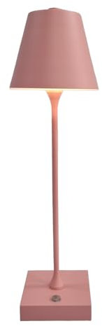 Lampada led da tavolo touch con batteria ricaricabile usb con 3 tonalità di colore dimmerabile (Rosa)