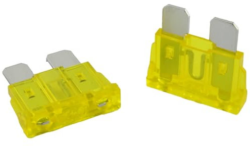 5 Stk. SeKi Standard ATO Flachstecksicherung 20A gelb; Auto Sicherung 19mm Flachsicherung 32V/DC Boot Wohnwagen