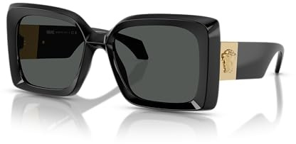 Versace Damen-Sonnenbrille, dunkles Rubingestell, dunkelgraue Gläser, 54 mm