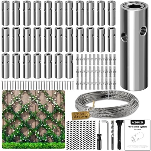 Acemaker Drahtspalier-Set, 30 Stück, 0,3 cm, zylindrisches Kit mit 45,7 m langem Kabel