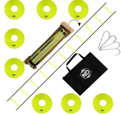 22YardsPro ND Speed Agility Training Football Exercise Ladder Kit With Drill Cones Pegs UK
