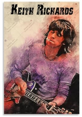 LAIRIBA Singer Keith_Richards Ölgemälde-Stil, Leinwand-Poster, Wandkunst, Dekoration, Wohnzimmer, Schlafzimmer, Dekoration, Poster, 30 x 45 cm, ungerahmter Stil