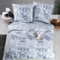 ZIRVEHOME Bettwäsche-Set 135x200 cm, 2-teilig, Baumwolle Renforcé, Dunkelblau & Grau - Bettgarnitur mit Bettbezug und Kissenbezug (80x80 cm), Geometrische und ikonische Muster, Pava