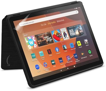 Amazon Fire HD 10 - Tablet, 32 GB, Schwarz (2023 Version) + Schutzhülle + Antireflex-Displayschutzfolie