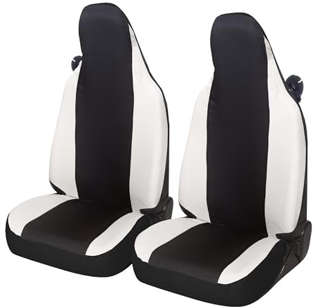 Auto Accessori Lupex Autositzbezüge kompatibel mit Smart fortwo 450 451 und 453 1 2 3 Serie Stoff Polyester (Schwarz-Weiß)