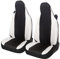 Auto Accessori Lupex Autositzbezüge kompatibel mit Smart fortwo 450 451 und 453 1 2 3 Serie Stoff Polyester (Schwarz-Weiß)