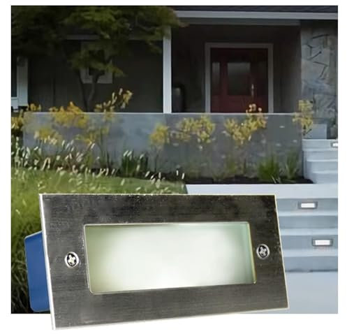 Luminaire De Jardin Enterré Rectangulaire - 220V Spot Encastrable LED Exterieur, Projecteurs Encastrés Extérieurs Étanches IP65 Lumières D'angle D'escalier, Spots Encastrables Au Sol(Warm White Light,