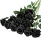 XoeLLe 12 Stück Schwarze Rose, Künstliche Blumen, Blumenstrauß, Kunstblumen Wie Echt, Hochzeit Deko, Home Decor, DIY-Blumenarrangements, Realistische Dekorative Blumen 52 cm (Schwarz)
