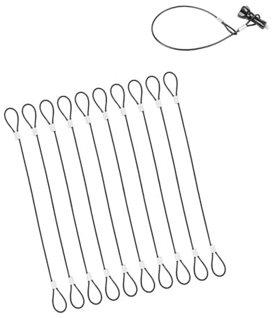 KGDUYC 12 Piezas Cuerda De Alambre De Acero Inoxidable,Cordón Correa De Seguridad Cordón Cuerda De Seguridad Correas De Seguridad Correas De Acero Inoxidable Cubierta De Vinilo Cordón De Cuerda